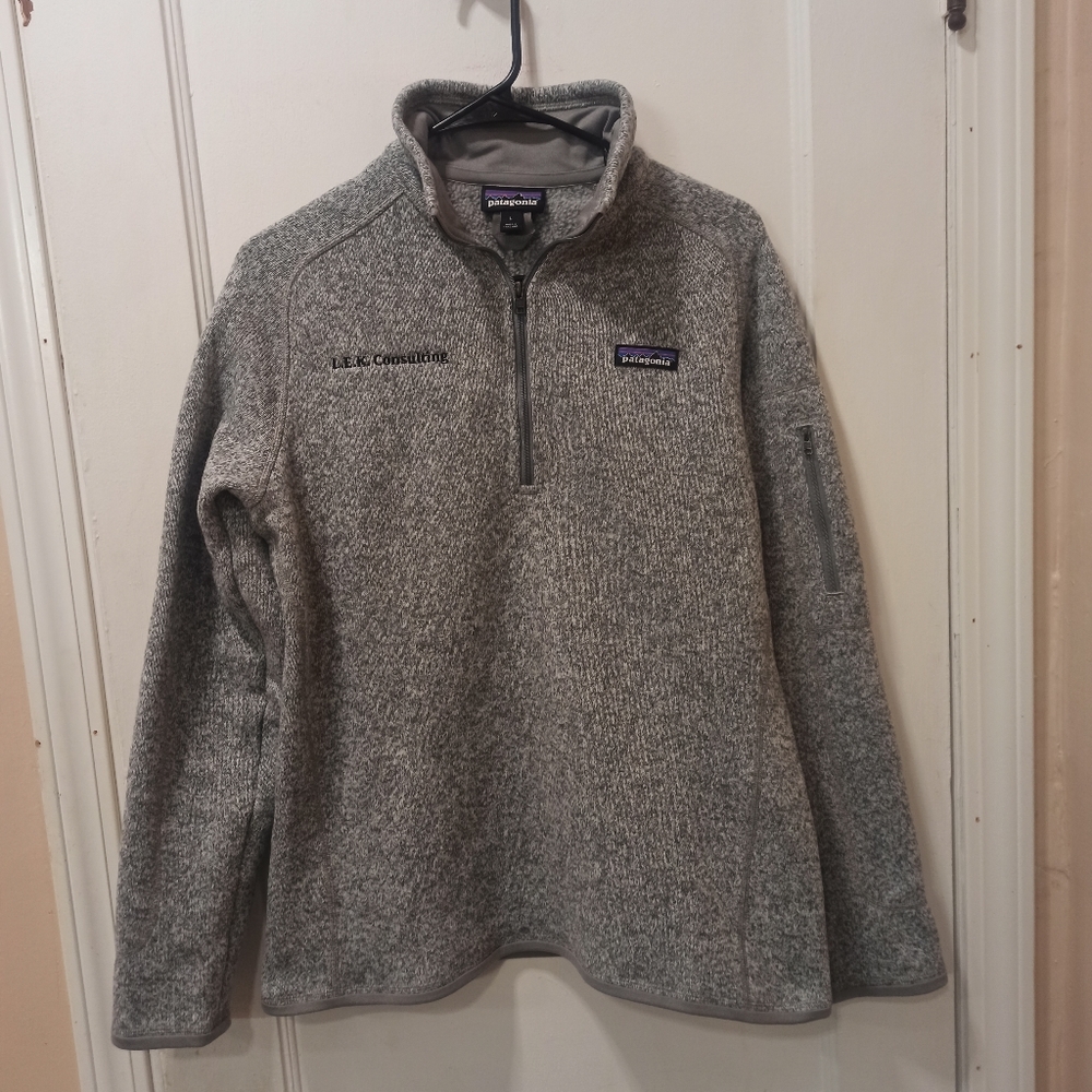 patagonia women's pullover better sweater quarter zip size medium gray color